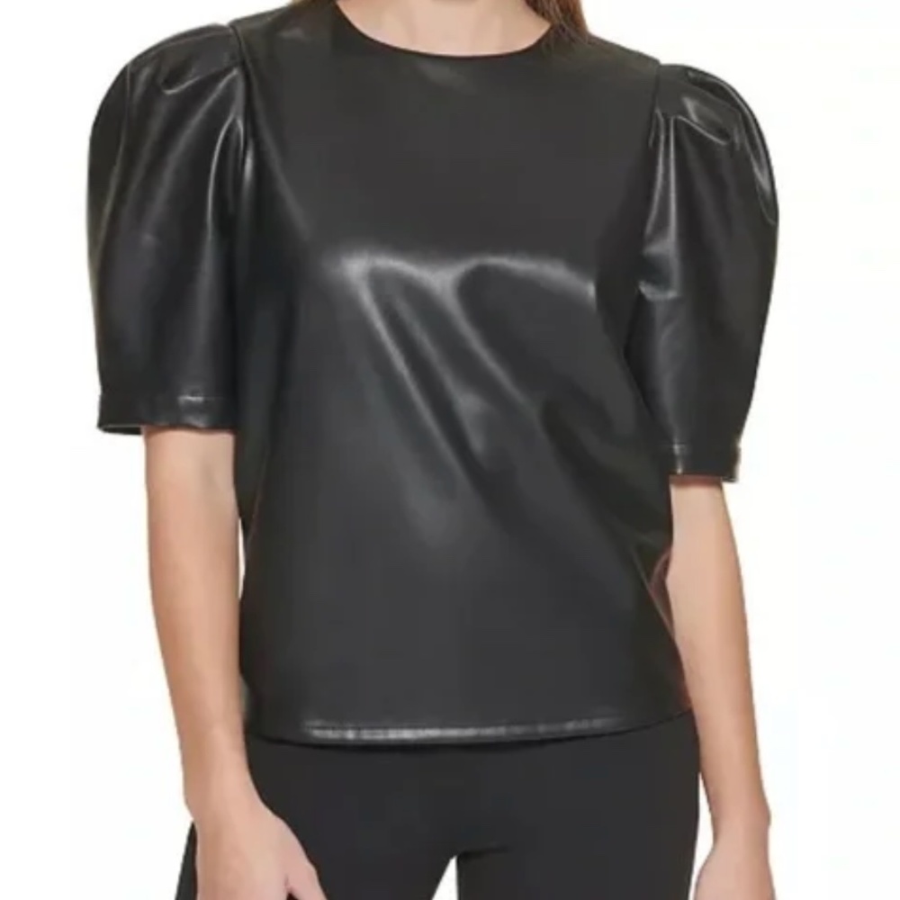 Faux Leather Top